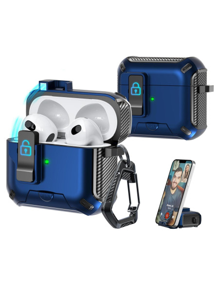 Funda Protectora R-fun para AirPods 3ra Generación - Negro y Azul