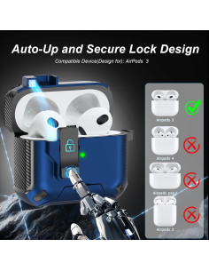 Funda Protectora R-fun para AirPods 3ra Generación - Negro y Azul 2