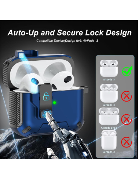 Funda Protectora R-fun para AirPods 3ra Generación - Negro y Azul