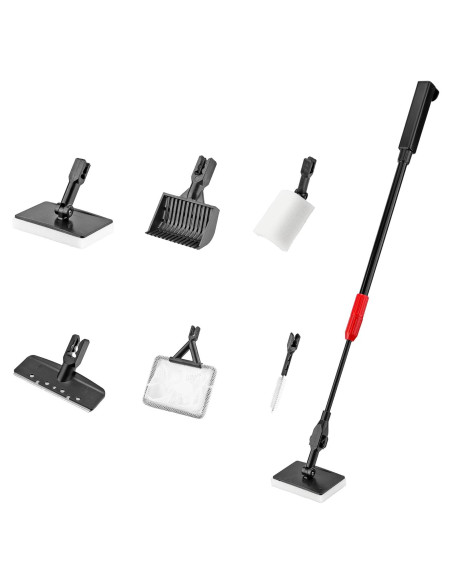 Kit de limpieza de acuario 7 piezas Lpraer con mango telescópico