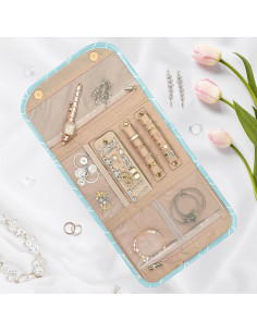 Organizador de Joyería Plegable PAVILIA - Bolsa de Viaje Teal 2