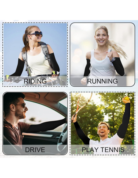 Mangas para brazos Feeke 2 pares UPF 50+ para hombres y mujeres