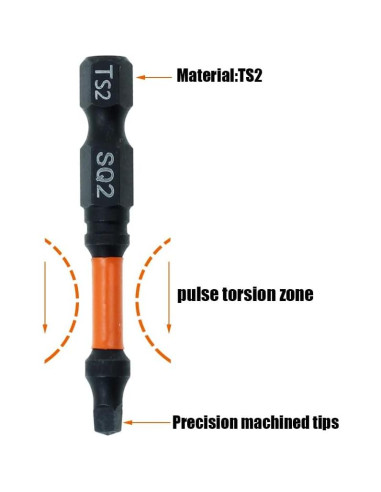 Puntas de Conductor Cuadradas AUTOTOOLHOME 10 Piezas 5.08 cm