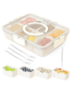 Contenedor Snackle Box Dunruz 8 Compartimentos 4.5L Transparente