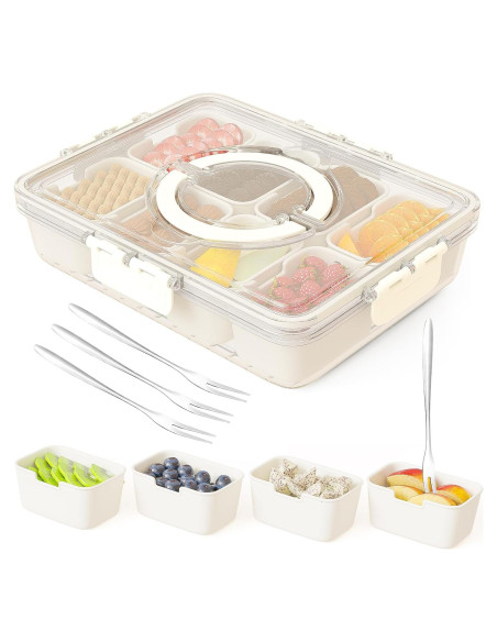 Contenedor Snackle Box Dunruz 8 Compartimentos 4.5L Transparente