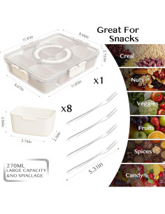Contenedor Snackle Box Dunruz 8 Compartimentos 4.5L Transparente 2