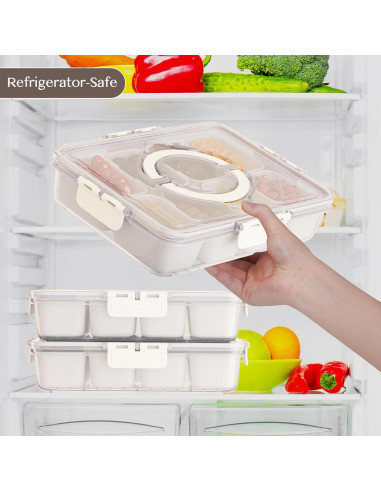 Contenedor Snackle Box Dunruz 8 Compartimentos 4.5L Transparente