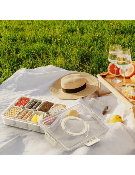 Contenedor Snackle Box Dunruz 8 Compartimentos 4.5L Transparente