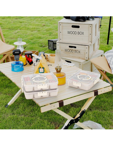 Contenedor Snackle Box Dunruz 8 Compartimentos 4.5L Transparente