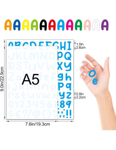Calcomanías de Letras Dizdkizd 12 Hojas 960 Caracteres Impermeables 2