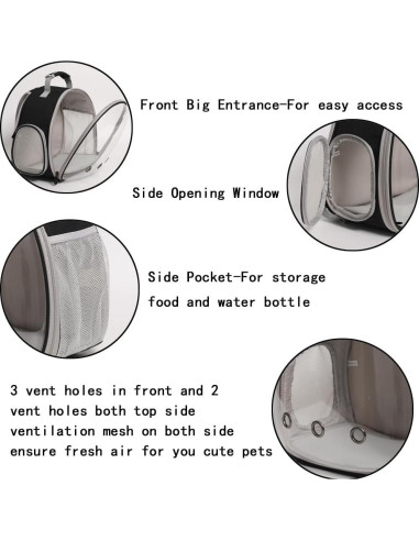 Mochila Transportadora para Cobayas WEVONIGU con Ventana Burbuja