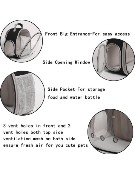 Mochila Transportadora para Cobayas WEVONIGU con Ventana Burbuja