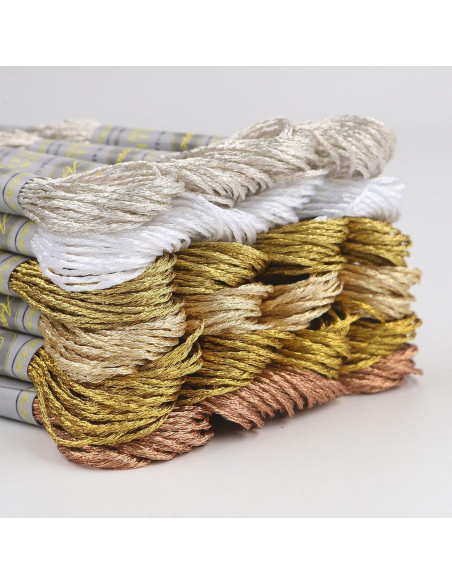 24 Madejas Hilo Bordado Metálico AMOHilos 8 Metros Brillante