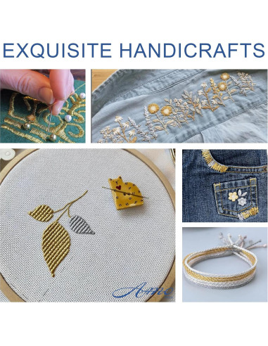 24 Madejas Hilo Bordado Metálico AMOHilos 8 Metros Brillante