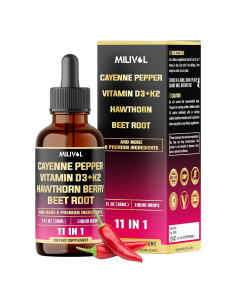 Gotas Líquidas de Pimienta de Cayena Milivol 30ml - Soporte Cardiaco e Inmunológico