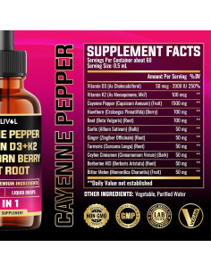 Gotas Líquidas de Pimienta de Cayena Milivol 30ml - Soporte Cardiaco e Inmunológico 2