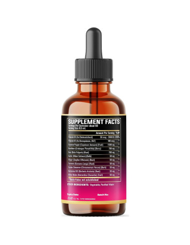 Gotas Líquidas de Pimienta de Cayena Milivol 30ml - Soporte Cardiaco e Inmunológico