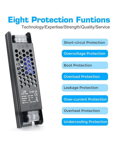 Fuente de Poder LED 24V 2.5A 60W LEDMaker Adaptador AC-DC