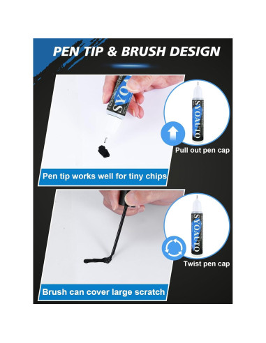 Pintura de Retoque Automotriz SYOAUTO Gris 0.4 Oz 2 en 1