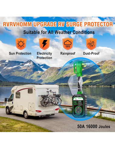 Protector de Sobretensión RV 50A RVRVHOMM 16000J IP68 Verde