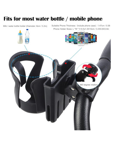 Soporte Universal para Tazas y Teléfono Yziixi - Negro