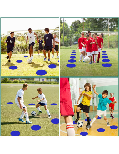 Marcadores de Puntos de Goma Antideslizantes TuXHui 30 cm Azul 12 Pcs