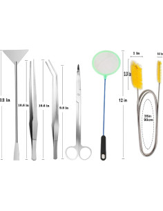 Kit de herramientas para acuarios 7 en 1 Lxiyu - Acero inoxidable 2