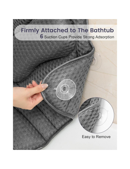 Almohada de Baño MTDLYICE Gris 42x44cm con Ventosas