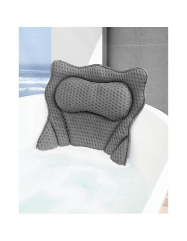 Almohada de Baño MTDLYICE Gris 42x44cm con Ventosas