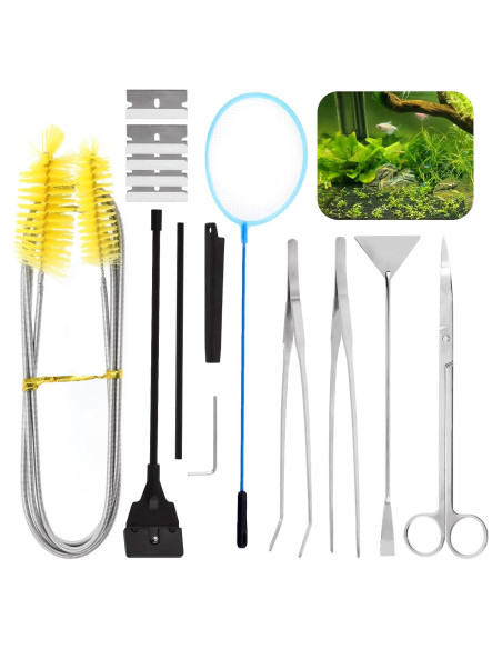 Kit de Herramientas para Acuascaping Rustark 13 Piezas Acero Inoxidable