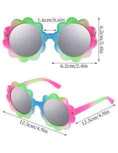 3 Piezas Gafas Redondas de Flor UV para Niños Topbuti 2