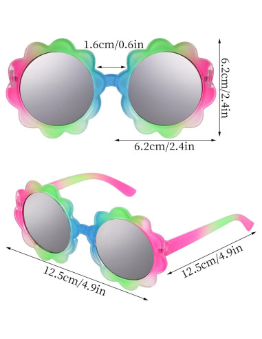 3 Piezas Gafas Redondas de Flor UV para Niños Topbuti