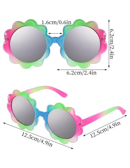 3 Piezas Gafas Redondas de Flor UV para Niños Topbuti