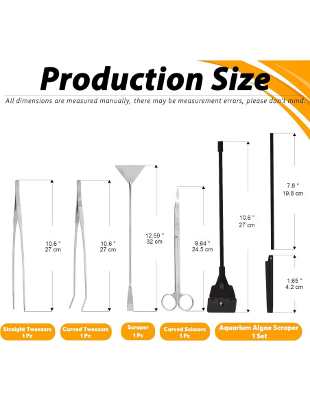Kit de Herramientas para Acuascaping Rustark 13 Piezas Acero Inoxidable