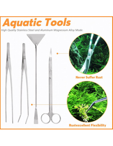 Kit de Herramientas para Acuascaping Rustark 13 Piezas Acero Inoxidable