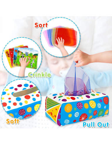 Juguete Sensory Montessori Aiduy Caja de Tejidos 6-12 Meses