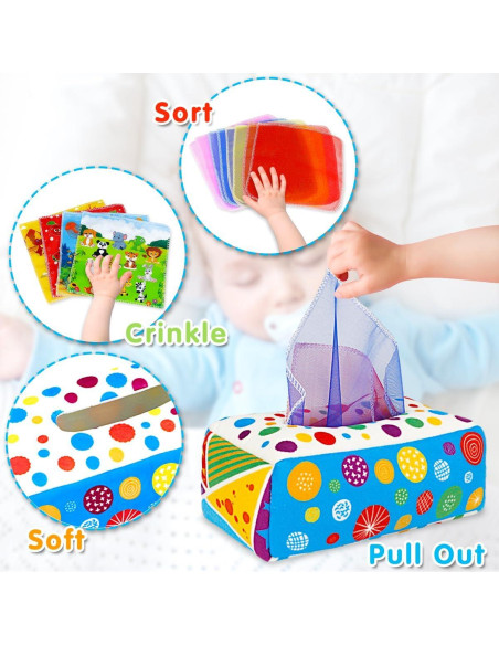 Juguete Sensory Montessori Aiduy Caja de Tejidos 6-12 Meses