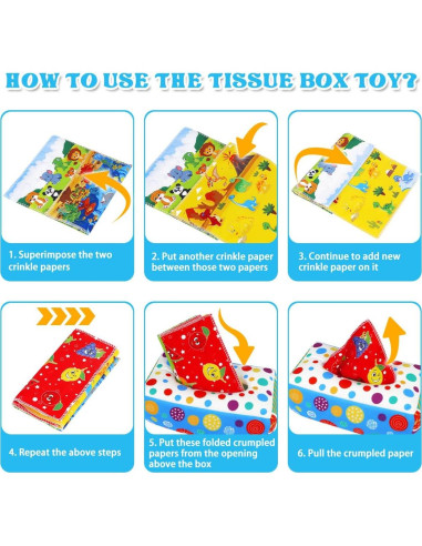 Juguete Sensory Montessori Aiduy Caja de Tejidos 6-12 Meses