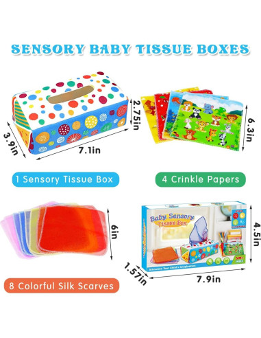 Juguete Sensory Montessori Aiduy Caja de Tejidos 6-12 Meses