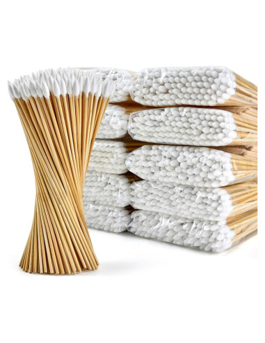 1000 Hisopos de Algodón Puntiagudos PLJ 15.24 cm Biodegradables