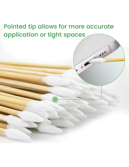 1000 Hisopos de Algodón Puntiagudos PLJ 15.24 cm Biodegradables