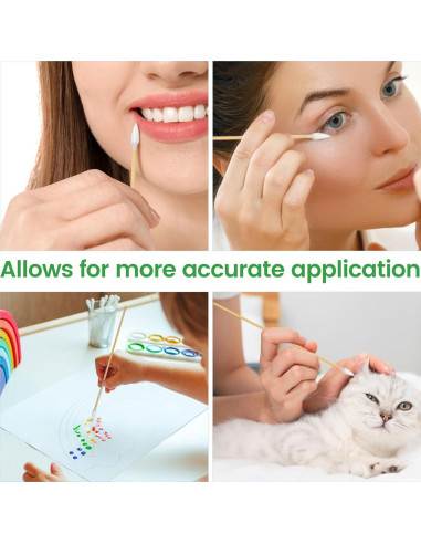 1000 Hisopos de Algodón Puntiagudos PLJ 15.24 cm Biodegradables