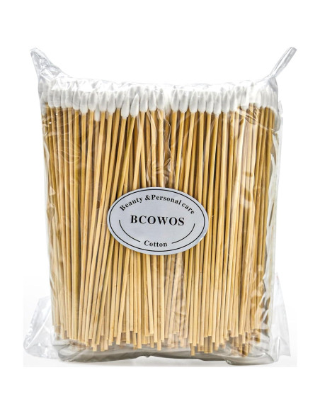1000 Hisopos de Algodón Puntiagudos PLJ 15.24 cm Biodegradables