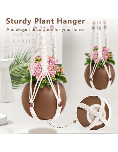 Colgador de Plantas de Macramé Necamocu 84 cm Hecho a Mano 2