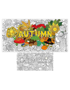 Póster Gigante para Colorear Otoño ZOIIWA 110x80 cm Mandala