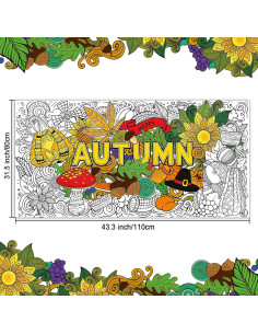 Póster Gigante para Colorear Otoño ZOIIWA 110x80 cm Mandala 2