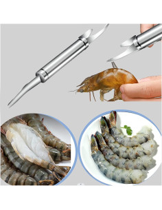 Cuchillo multifuncional 5 en 1 Melostu para desvenar camarones 2