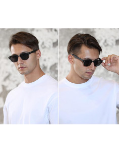 Gafas de Sol Gtand TR90 Retro para Hombres y Mujeres - Marco Negro Mate 2