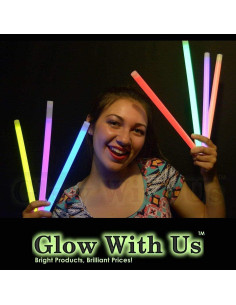Palos de luz jumbo GlowWithUs 12" 10 unidades variados 2