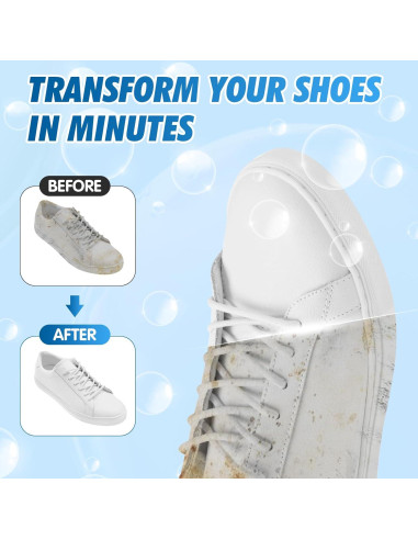 Kit de Limpieza de Zapatos Blancos GLOWPOINT 200 ml con Cepillo